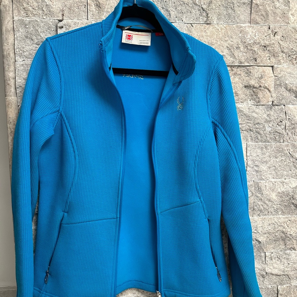 Spyder woven full zip fleece lined jacket. Size Large.